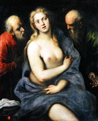 Susanna and the Elders (oil on canvas) von Palma Il Giovane