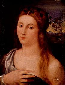 Brustbild eines Mädchens. von Palma il Vecchio (eigentl. Jacopo Negretti)
