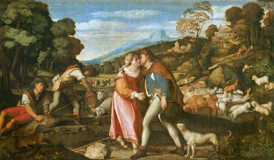 Jakob und Rahel von Palma il Vecchio (eigentl. Jacopo Negretti)