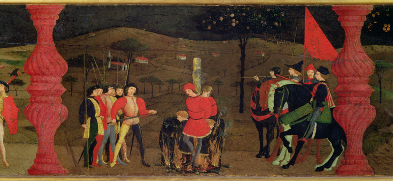 Predella of the Profanation of the Host: The Jewish Pawnbroker and his Family Burned at the Stake fo von Paolo Uccello