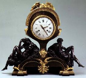 Mantel clock with figures of Day and Night