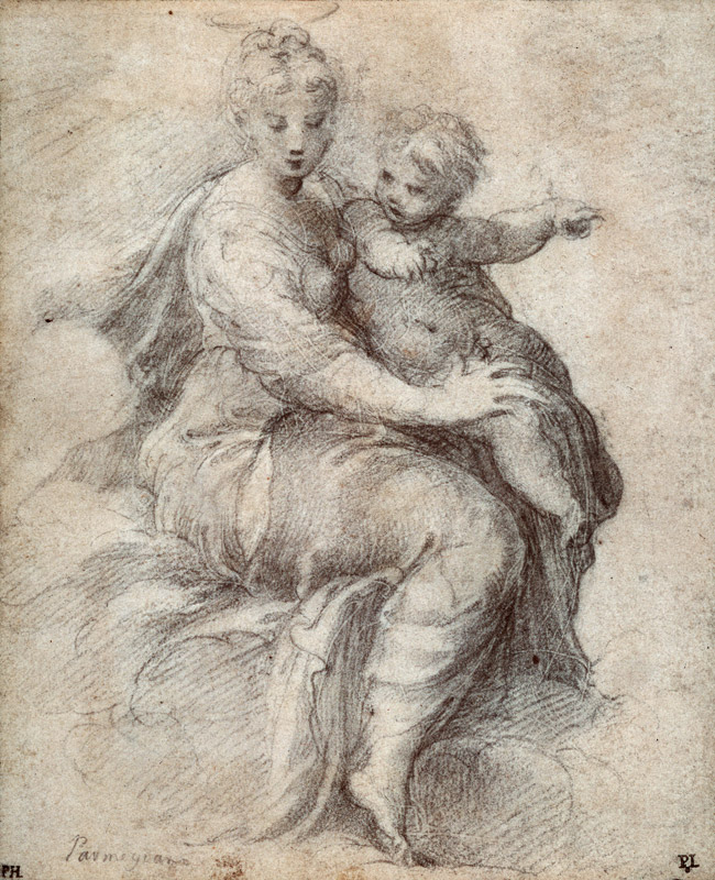 Madonna mit Kind auf den Wolken von Parmigianino