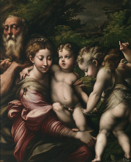 Die Heilige Familie mit Engeln von Parmigianino