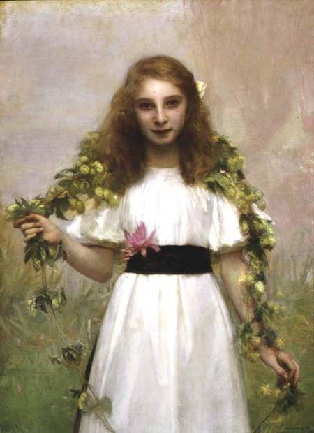 Portrait of a Young Girl with Flowers von Pascal A.J. Dagnan-Bouveret
