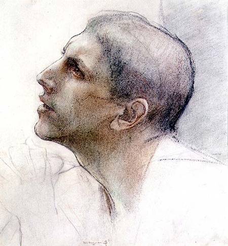 Study for Simon in 'The Supper at Emmaus' (charcoal & chalk on paper) von Pascal A.J. Dagnan-Bouveret