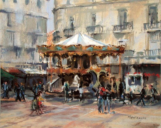 Little Carousel, Montpellier (pastel on paper)  von  Pat  Maclaurin