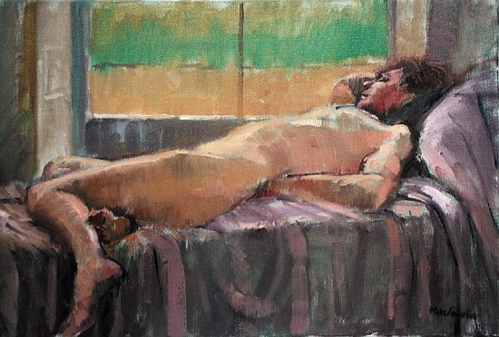 Reclining Nude (oil on canvas)  von  Pat  Maclaurin