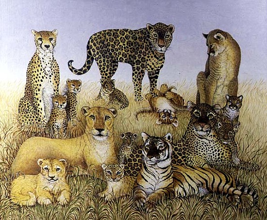 The Big Cats (acrylic on calico)  von Pat  Scott