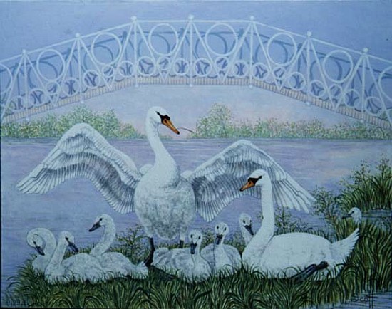 The Family Swan (acrylic)  von Pat  Scott
