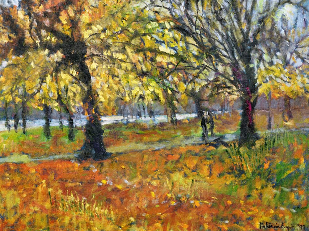 November in Hyde Park, 1997 (oil on canvas)  von Patricia  Espir