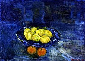 Lemons in a Blue Bowl, 1997 (oil on canvas) 