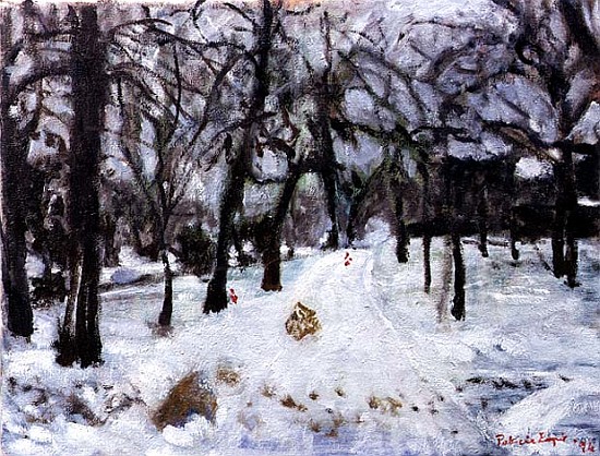Tracks in the snow, 1994 (oil on canvas)  von Patricia  Espir