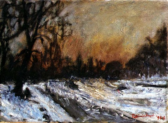 Winter Sunset, 1996 (oil on canvas)  von Patricia  Espir