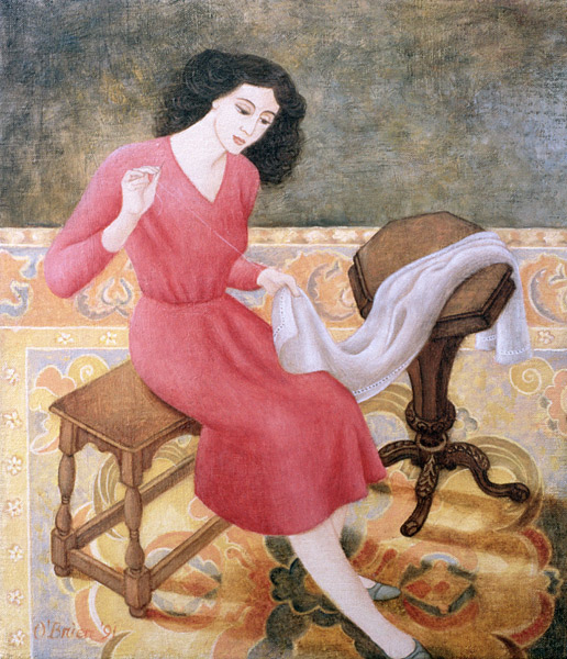 Girl Sewing von Patricia  O'Brien