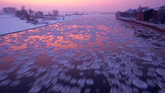 Sonnenaufgang an der Oder von Patrick Pleul