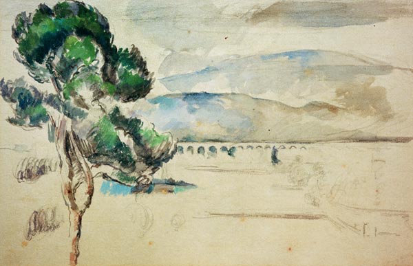 Das Tal des Arc mit Viadukt von Paul Cézanne