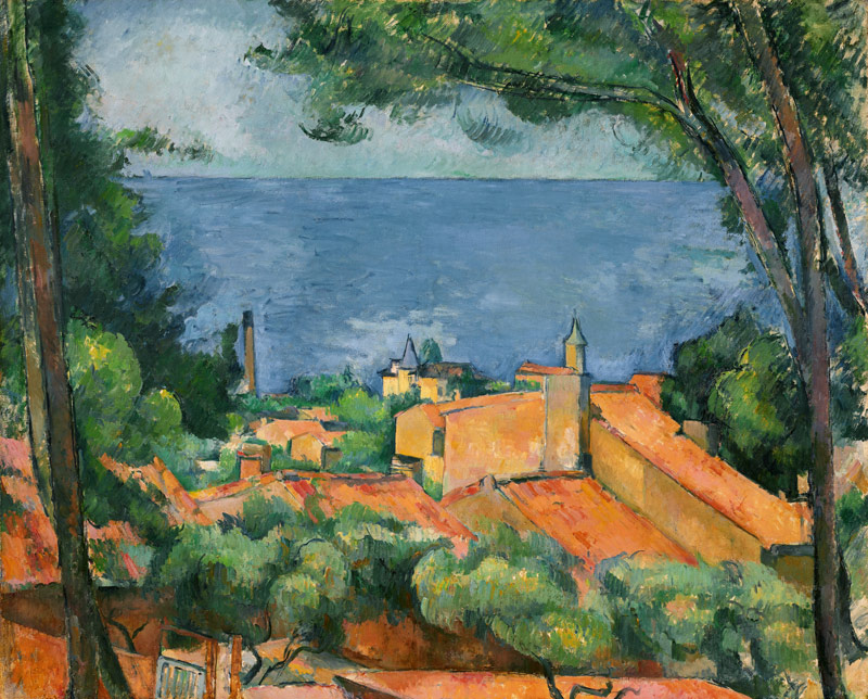 L'Estaque mit roten Dächern. 1883-85. von Paul Cézanne
