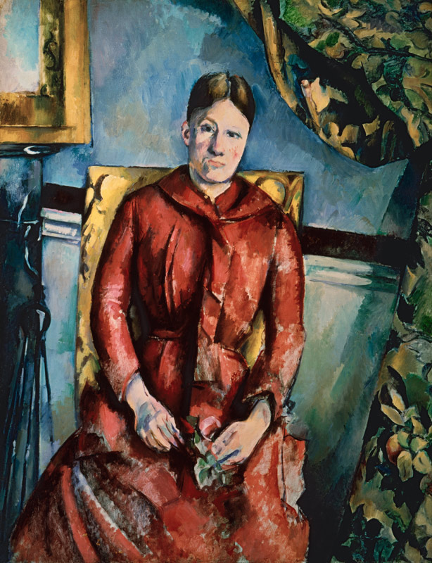 Mme Cézanne im gelben Lehnst von Paul Cézanne
