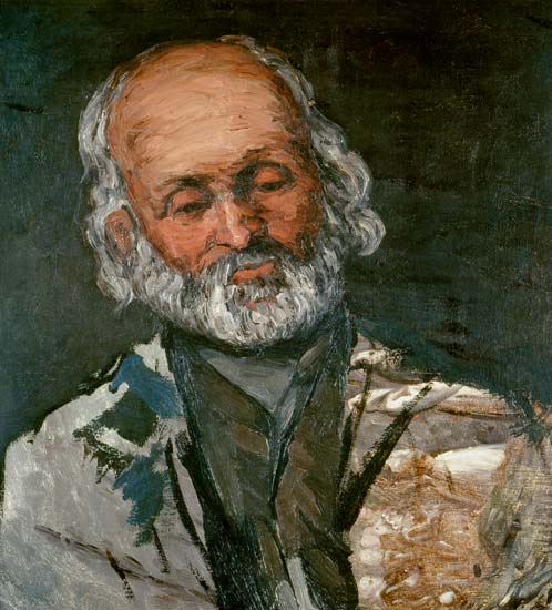 Bildnis eines alten Mannes (Père Rouvel à Bennecourt) von Paul Cézanne