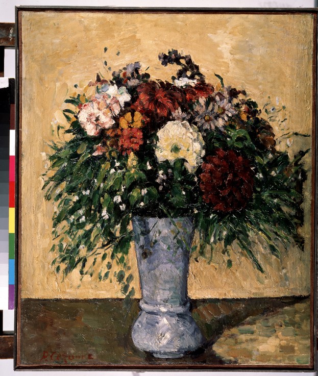 Blumen in blauer Vase von Paul Cézanne