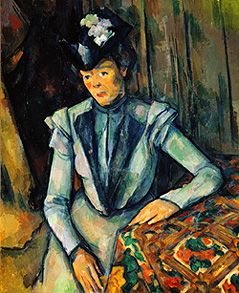 Dame in blau. von Paul Cézanne