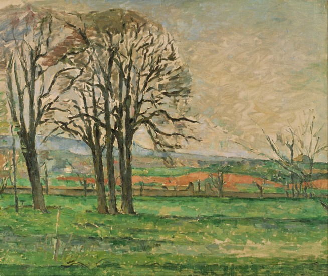 Die kahle Bäume bei Jas de Bouffan von Paul Cézanne