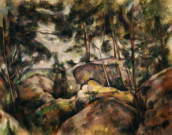 Felsen im Wald von Paul Cézanne