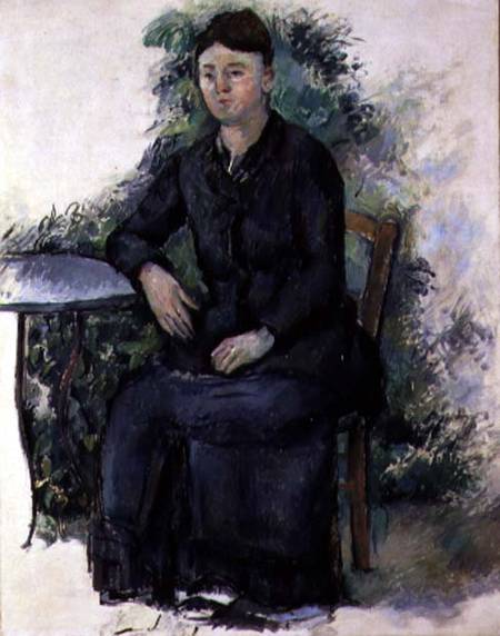 Madame Cezanne in the Garden von Paul Cézanne