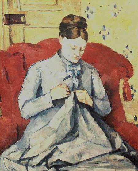 Madame Cezanne sewing von Paul Cézanne