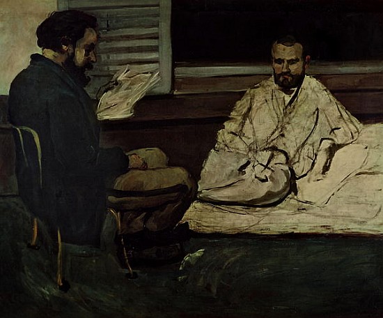 Paul Alexis (1847-1901) Reading a Manuscript to Emile Zola (1840-1902) 1869-70 von Paul Cézanne