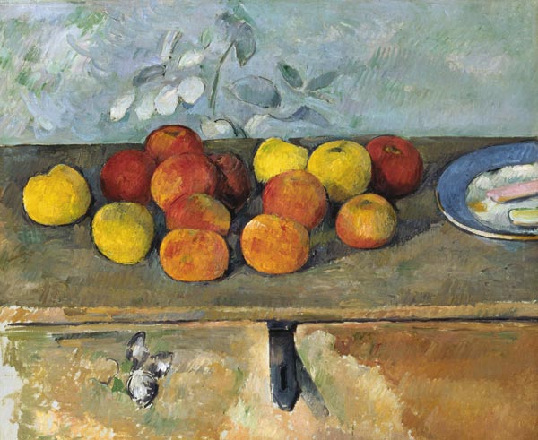 Stillleben mit Äpfeln und Keksen von Paul Cézanne