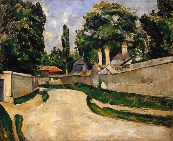 Häuser entlang einer Straße von Paul Cézanne