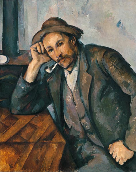 Raucher mit aufgestütztem Arm. von Paul Cézanne