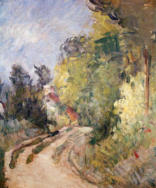 Road Turning under Trees von Paul Cézanne