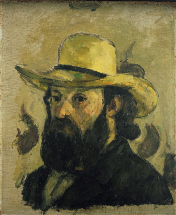 Selbstbildnis mit Strohhut von Paul Cézanne