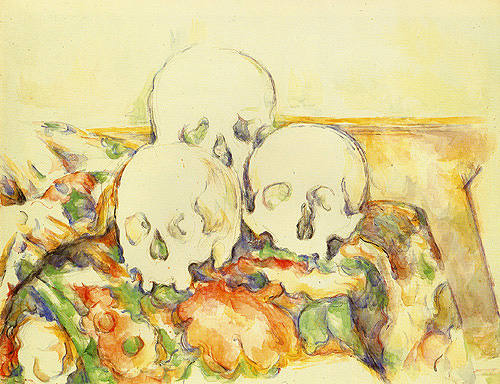 Stillleben mit drei Totenschädeln von Paul Cézanne