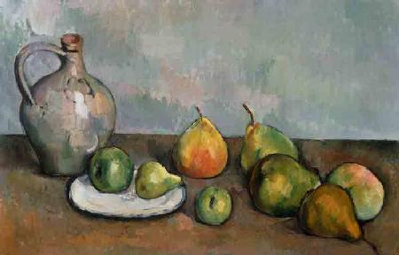 Still Life with Pitcher and Fruit 1885-87