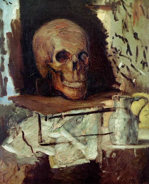 Totenkopf und Kanne von Paul Cézanne