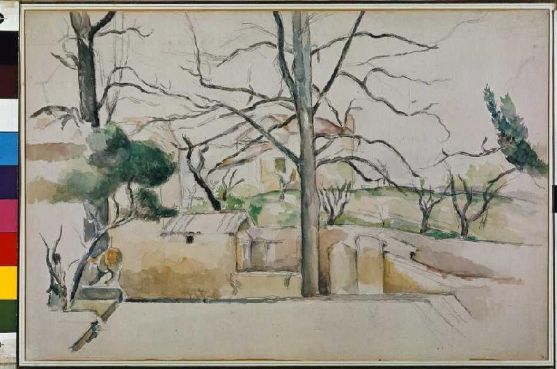 Winter in Jas de Bouffan von Paul Cézanne