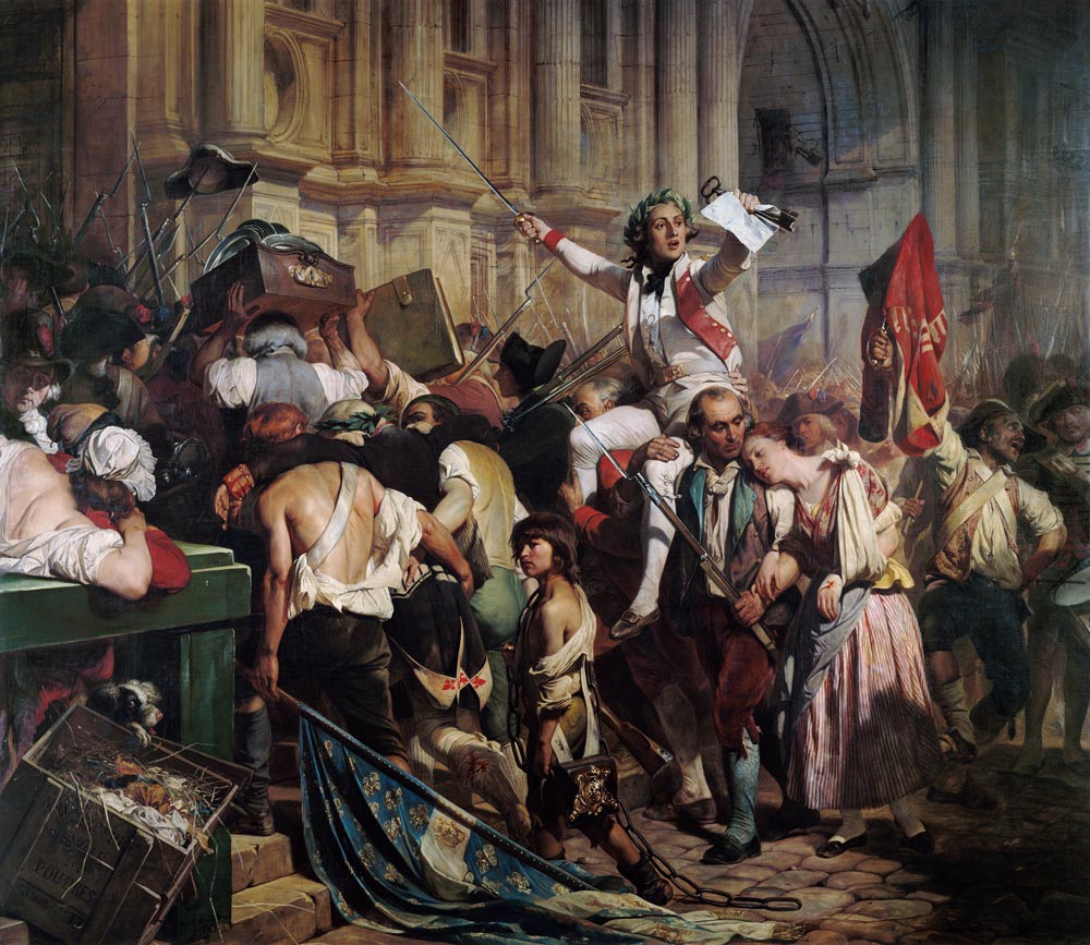 The Conquerors of the Bastille before the Hotel de Ville in 1789 von Hippolyte (Paul)  Delaroche