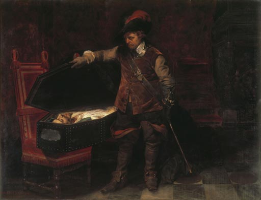 Cromwell devant le cadavre de Charles Ier von Hippolyte (Paul)  Delaroche