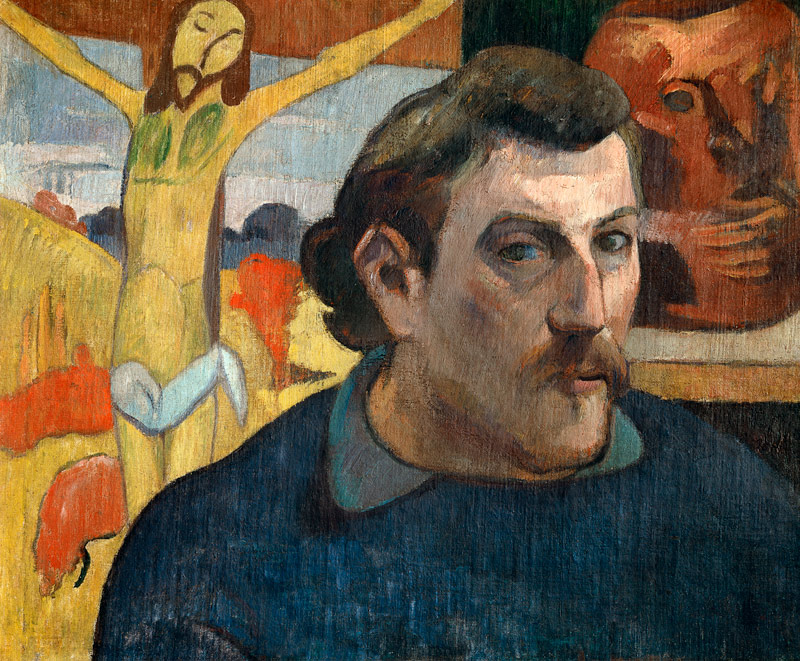 Selbstbildnis mit gelbem Christus von Paul Gauguin