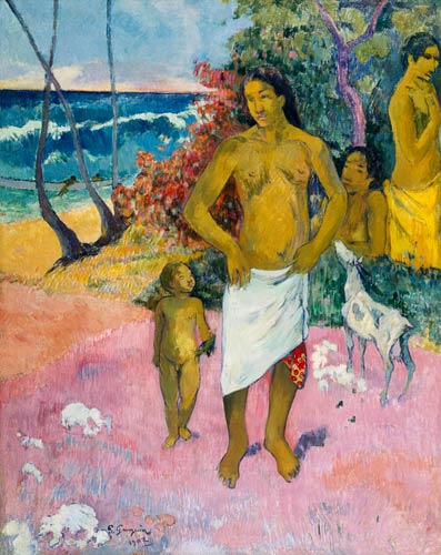 A Walk by the Sea, or Tahitian Family von Paul Gauguin