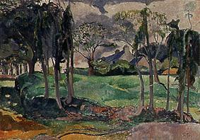 Bretonische Landschaft mit Gehöft. von Paul Gauguin