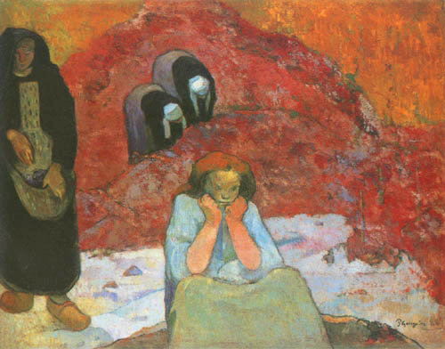 Ernte in Arles oder Menschliches Elend von Paul Gauguin