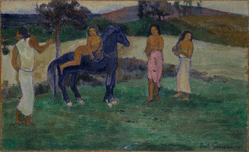 Komposition mit Figuren und Pferd von Paul Gauguin