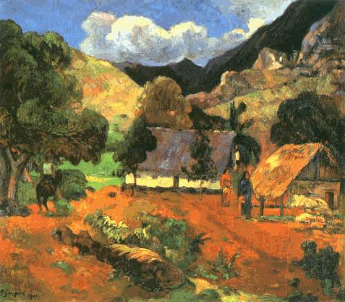 Landschaft mit drei Personen von Paul Gauguin