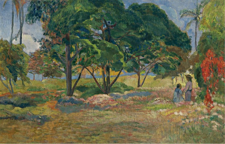 Landschaft mit drei Bäumen von Paul Gauguin
