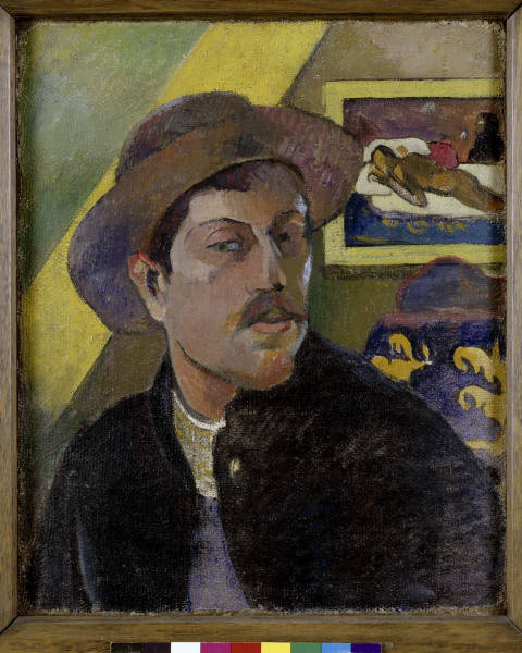 P.Gauguin, Selbstbildnis mit Manao Tupa. von Paul Gauguin