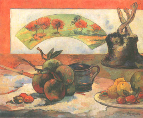 Stilleben mit Fächer von Paul Gauguin